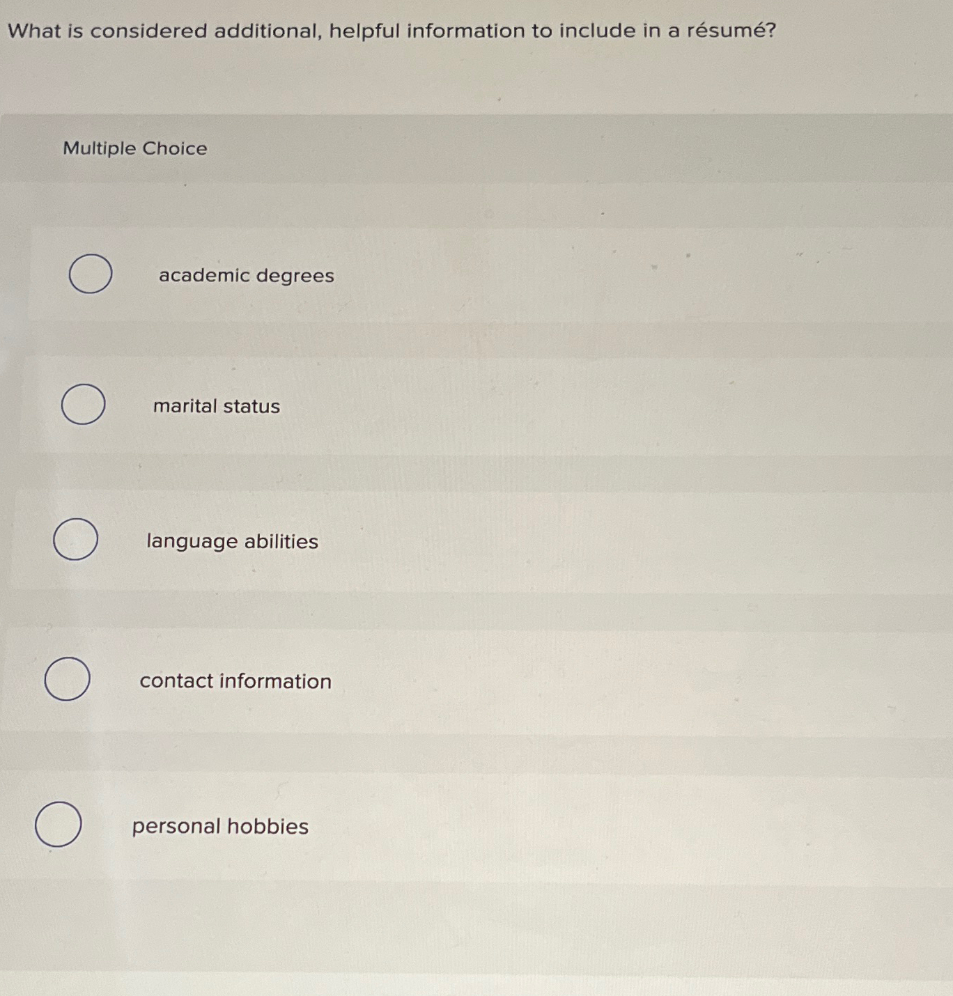  What is considered additional, helpful information to include in a rsum?