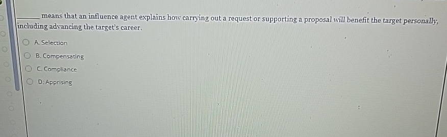  q, means that an influence agent explains how carrying out a