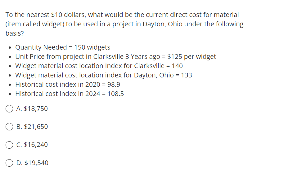  To the nearest $10 dollars, what would be the current direct