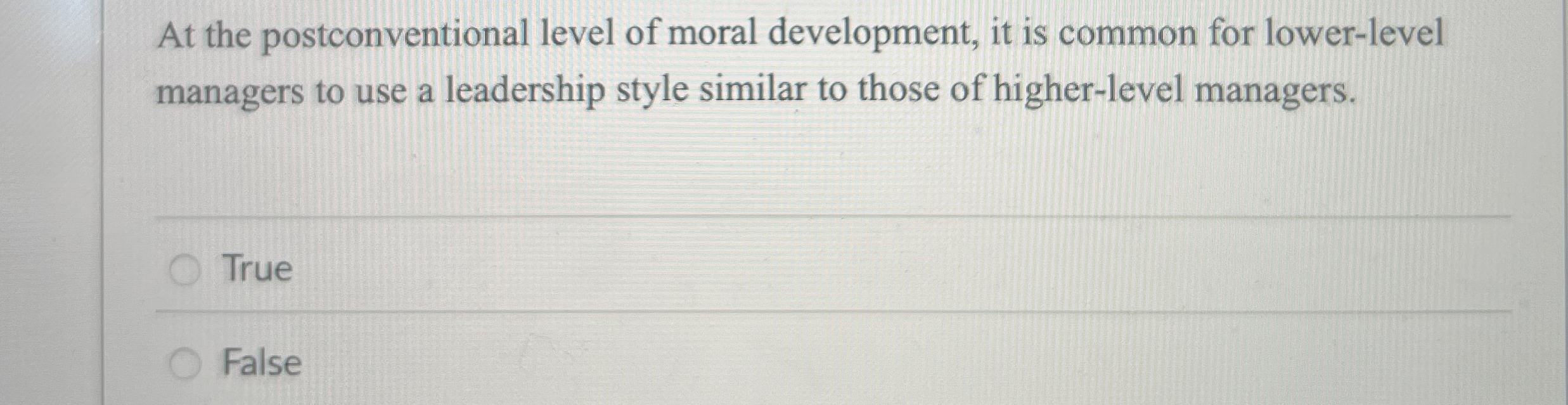  At the postconventional level of moral development, it is common for
