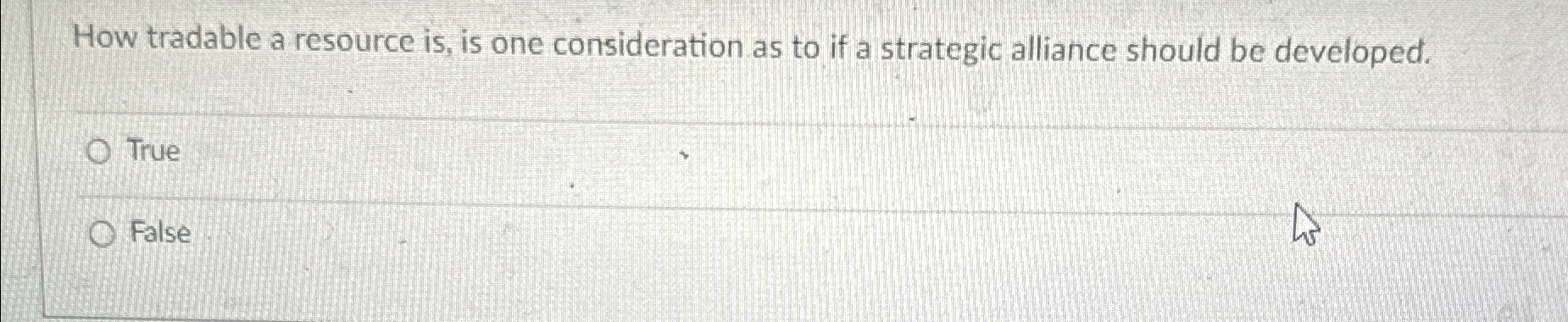 How tradable a resource is, is one consideration as to if