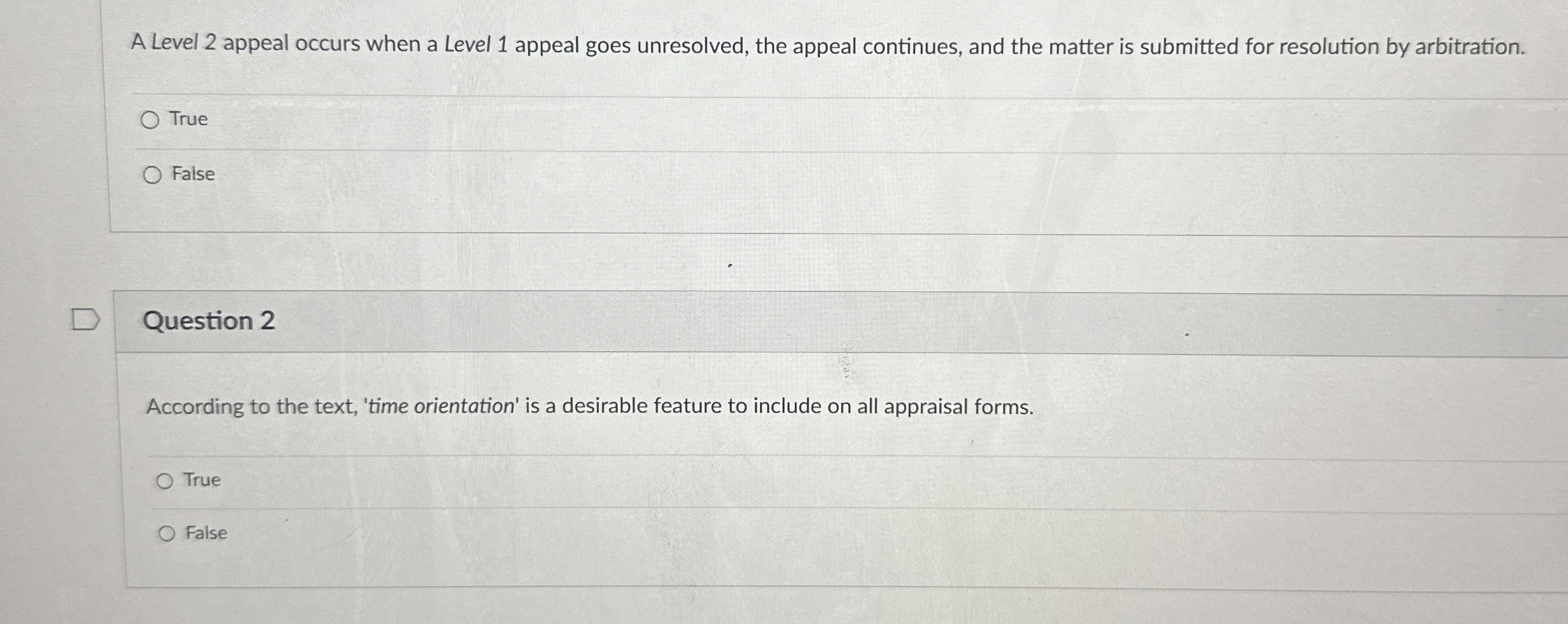  A Level 2 appeal occurs when a Level 1 appeal goes