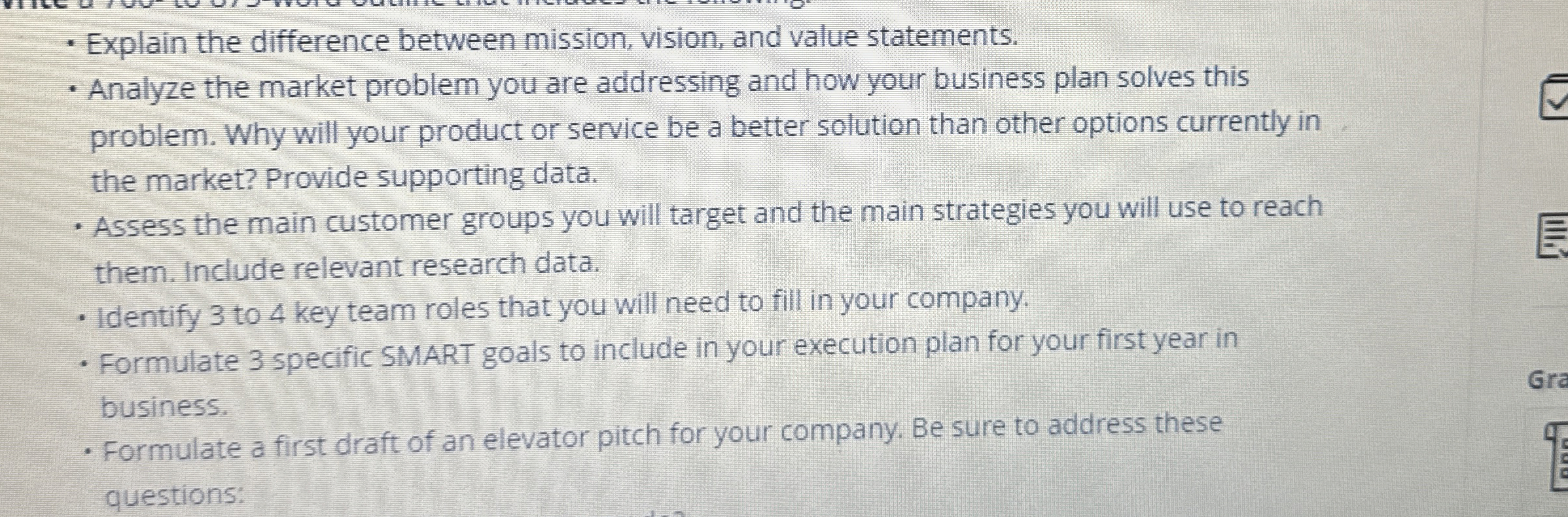  Explain the difference between mission, vision, and value statements. Analyze the