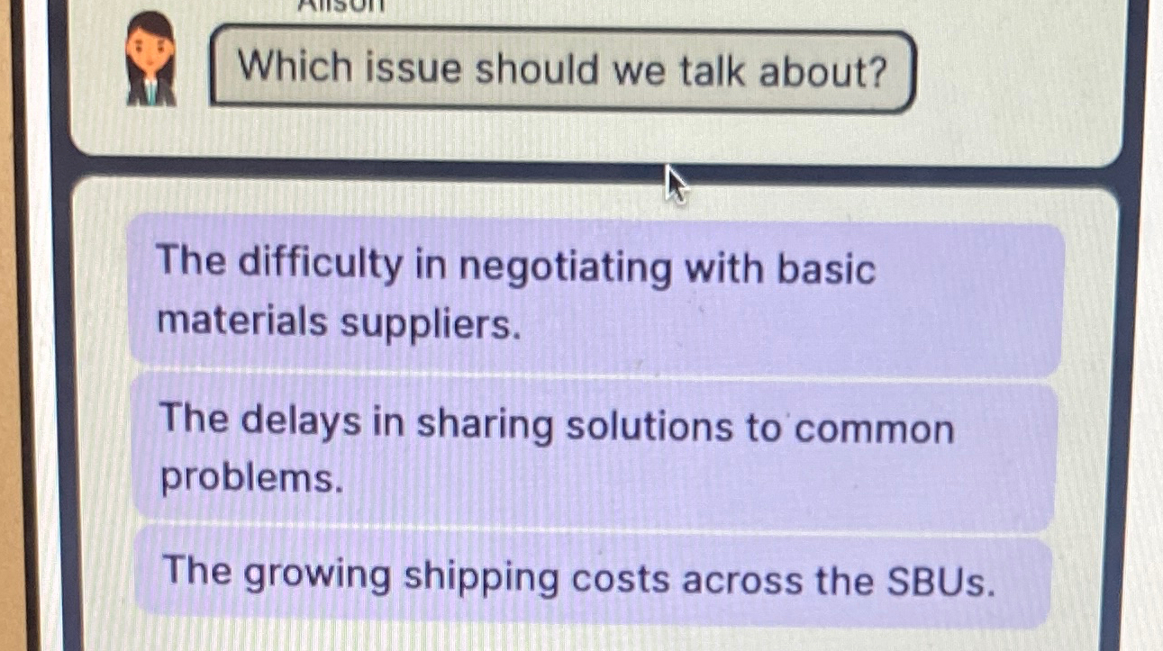  Which issue should we talk about? The difficulty in negotiating with