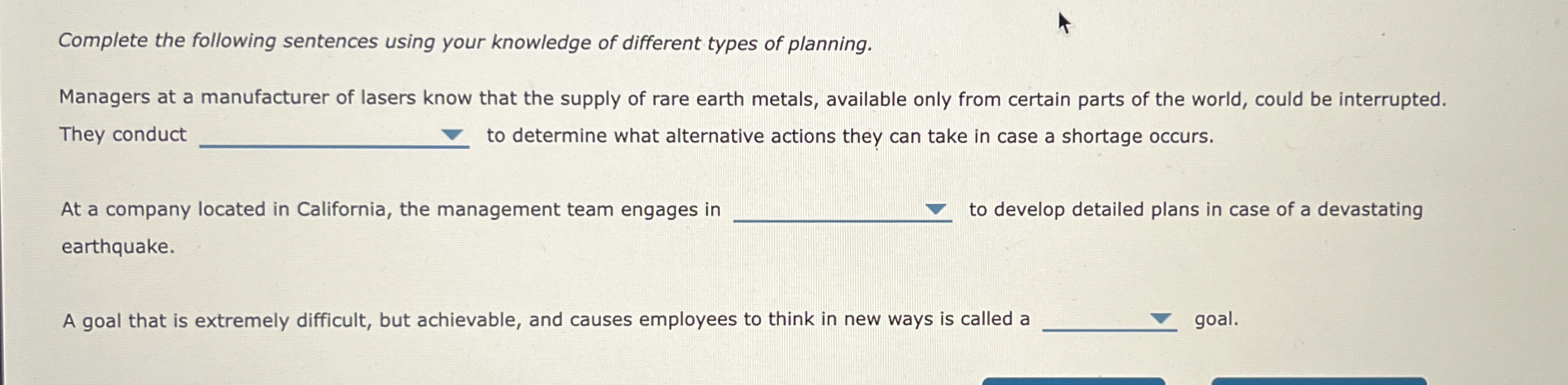 Complete the following sentences using your knowledge of different types of