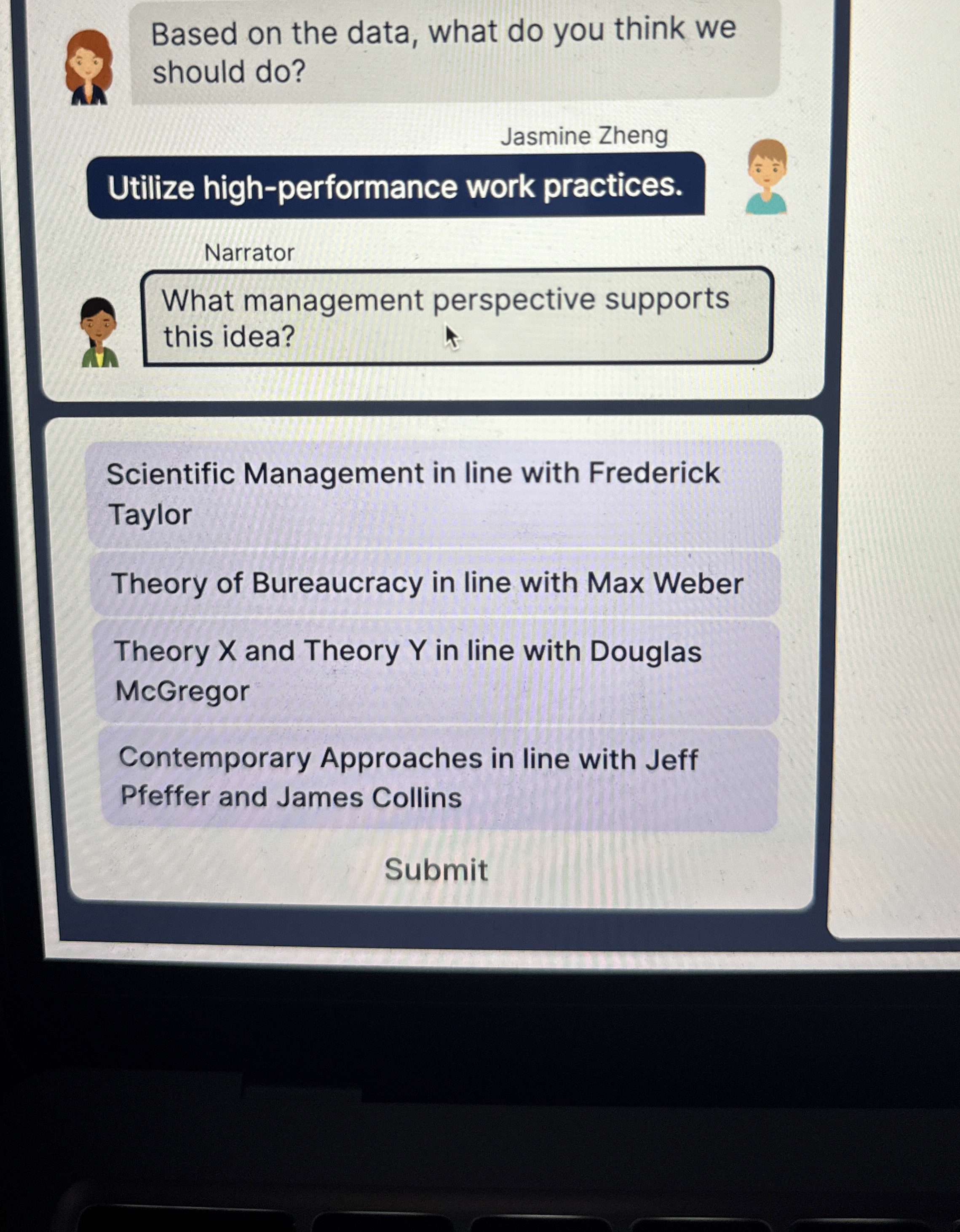  Based on the data, what do you think we should do?