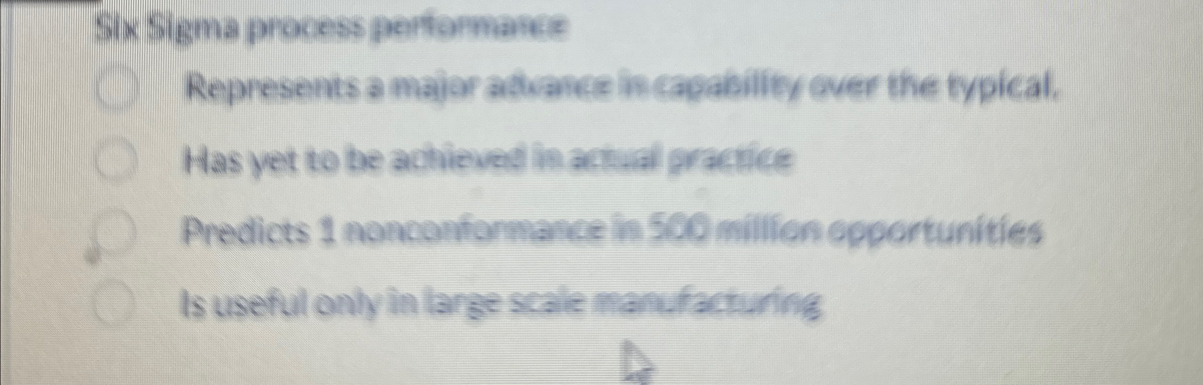  Six Sigma process performaner Represents a major athaner in capability over