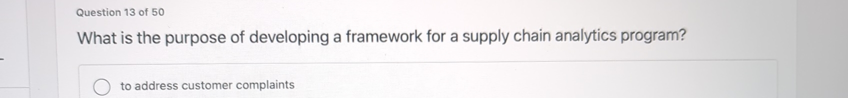  What is the purpose of developing a framework for a supply