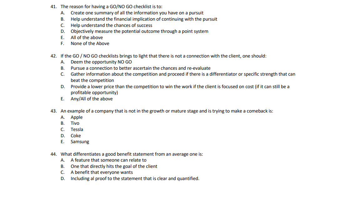  The reason for having a GO/NO GO checklist is to: A.