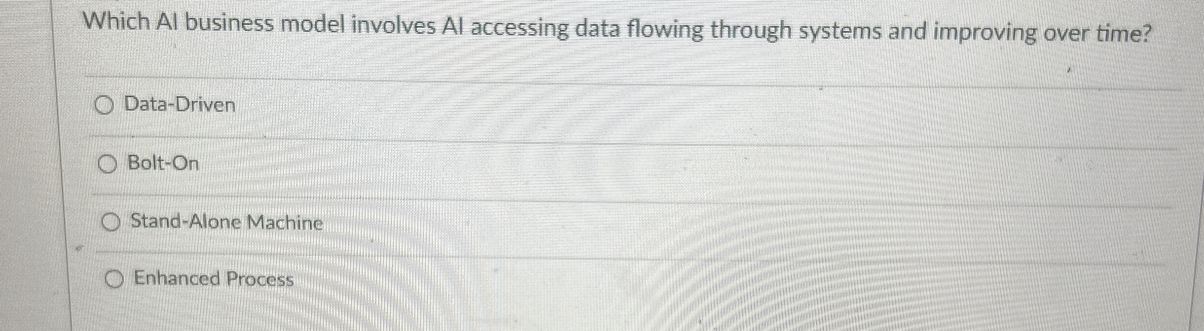  Which Al business model involves Al accessing data flowing through systems