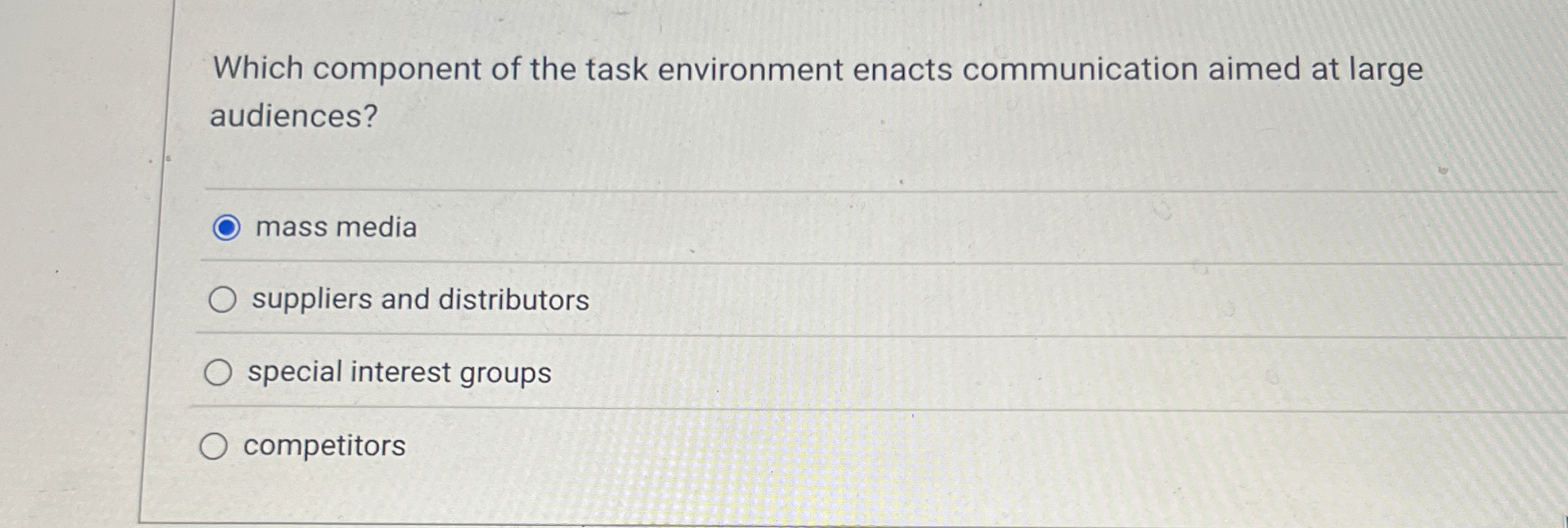  Steps for Which component of the task environment enacts communication aimed