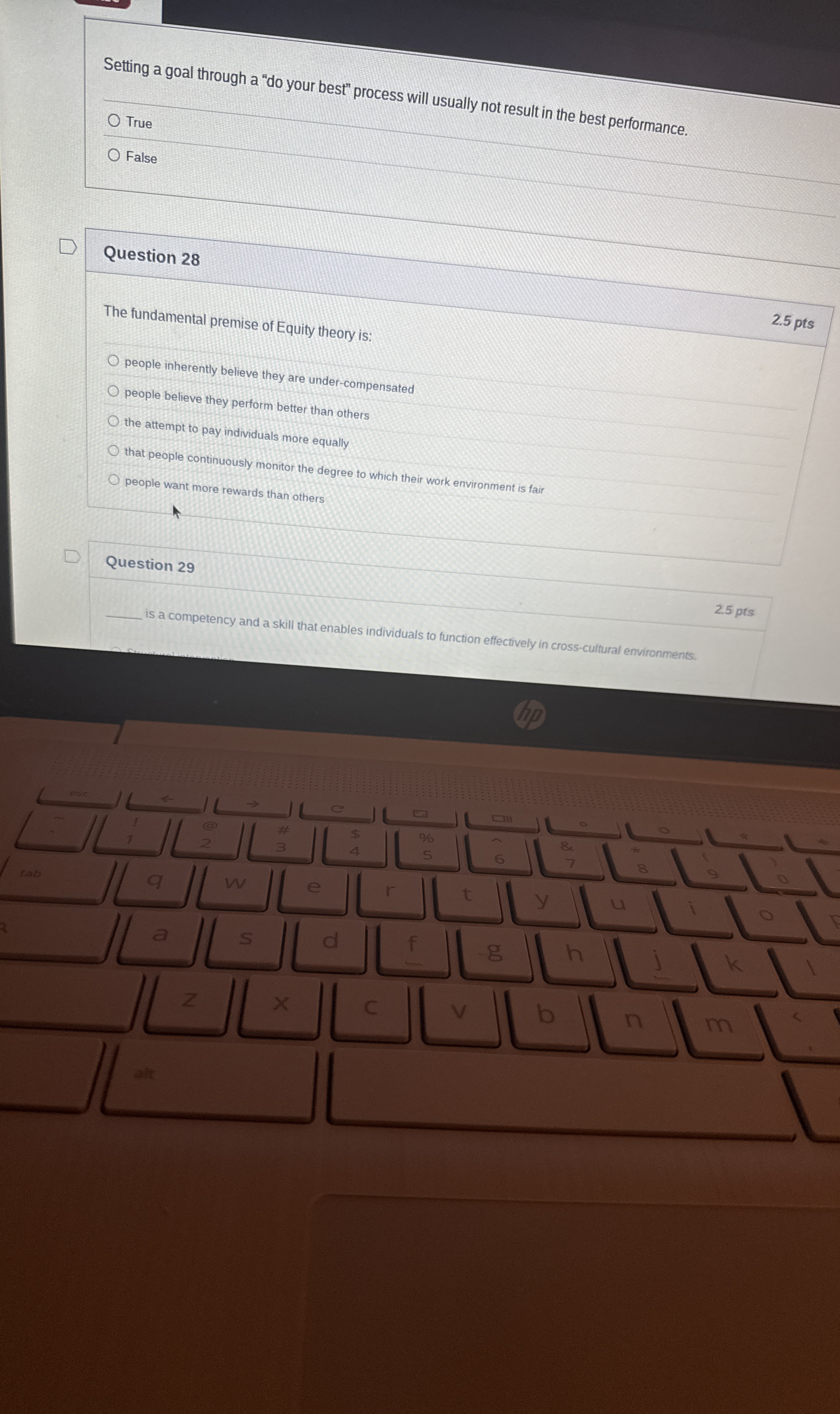  Setting a goal through a "do your best" process will usually