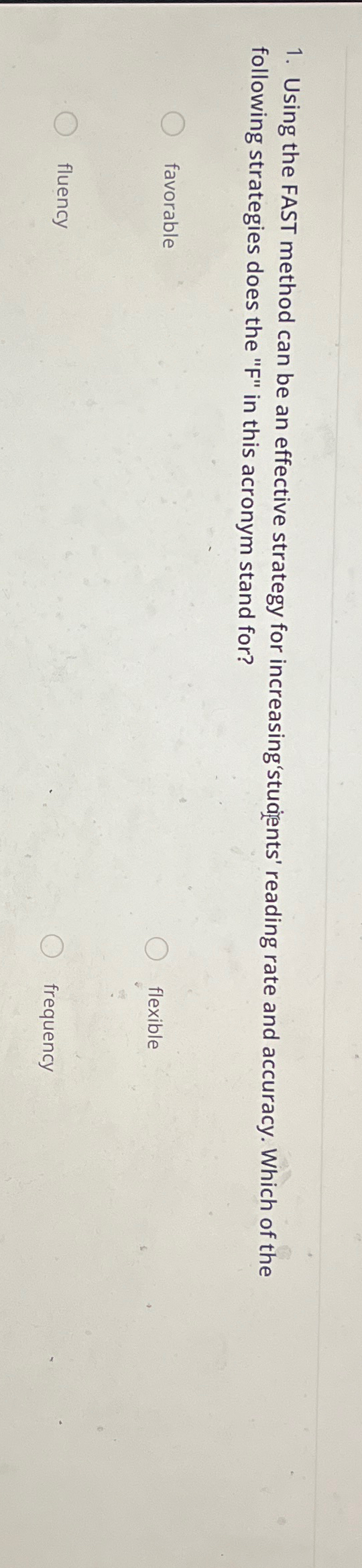  Using the FAST method can be an effective strategy for increasing'studients'
