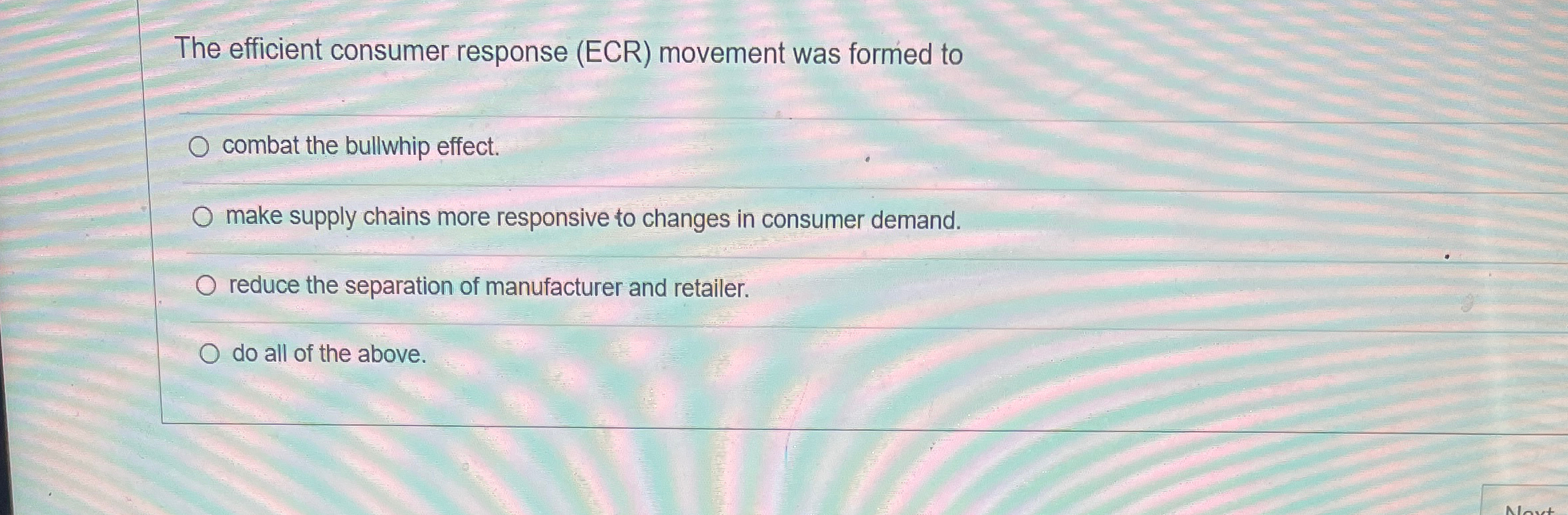  The efficient consumer response (ECR) movement was formed to combat the