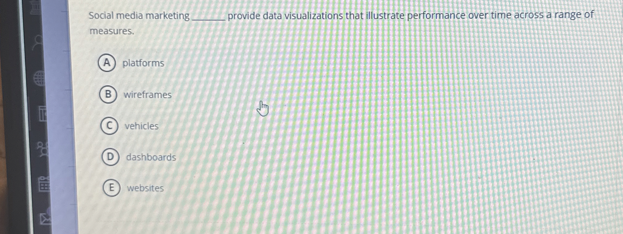  Social media marketing provide data visualizations that illustrate performance over time