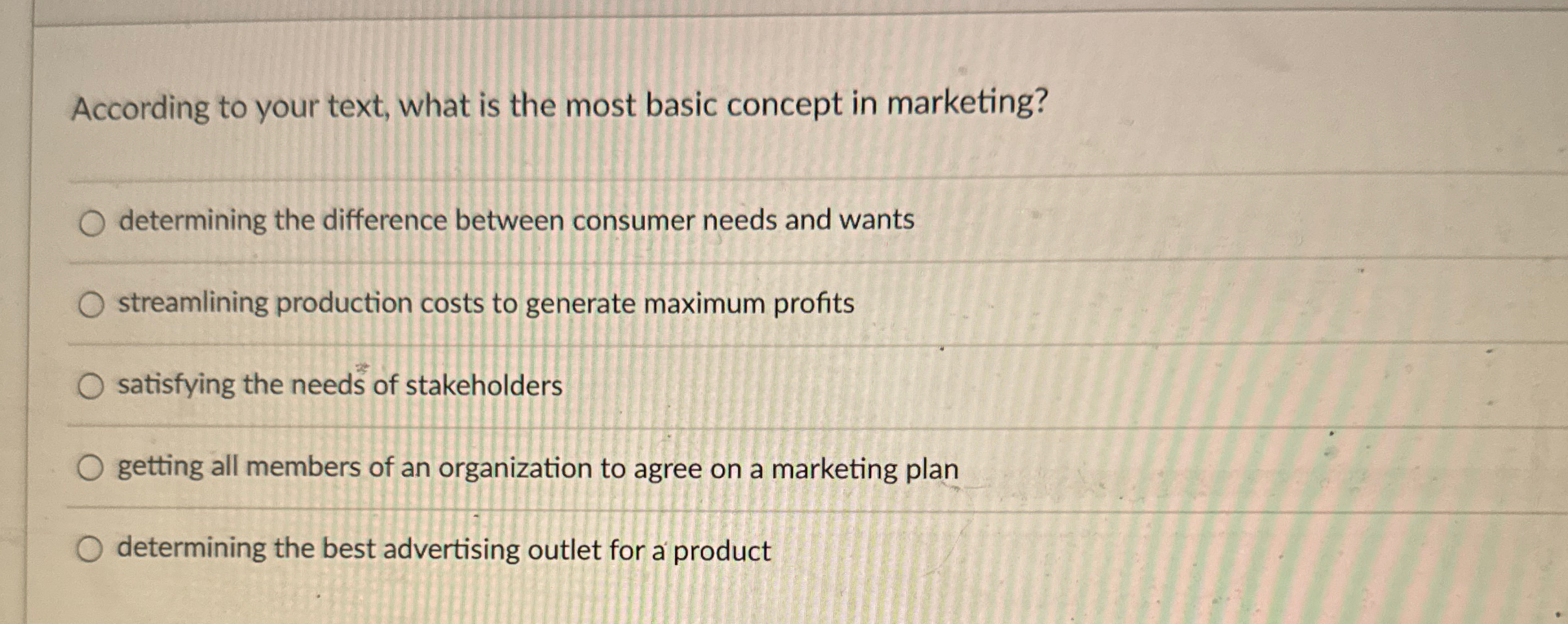  According to your text, what is the most basic concept in