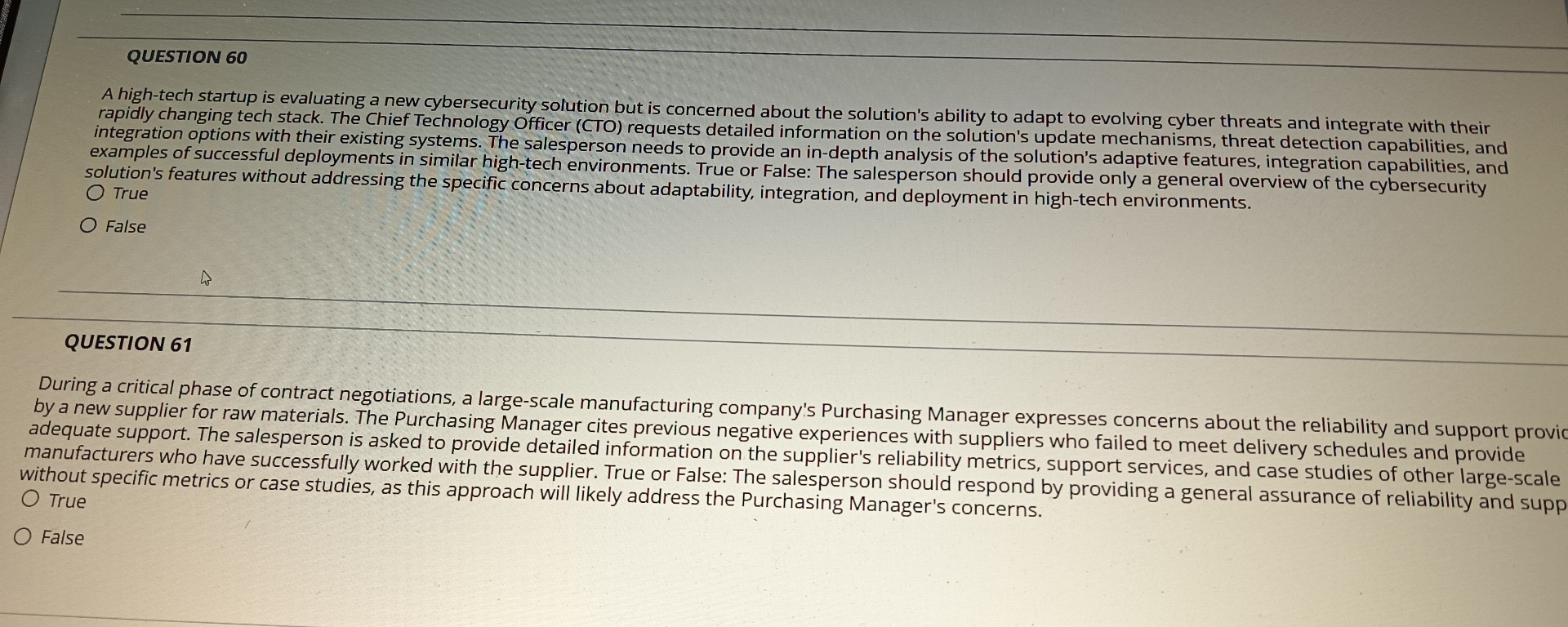  QUESTION 60 A high-tech startup is evaluating a new cybersecurity solution