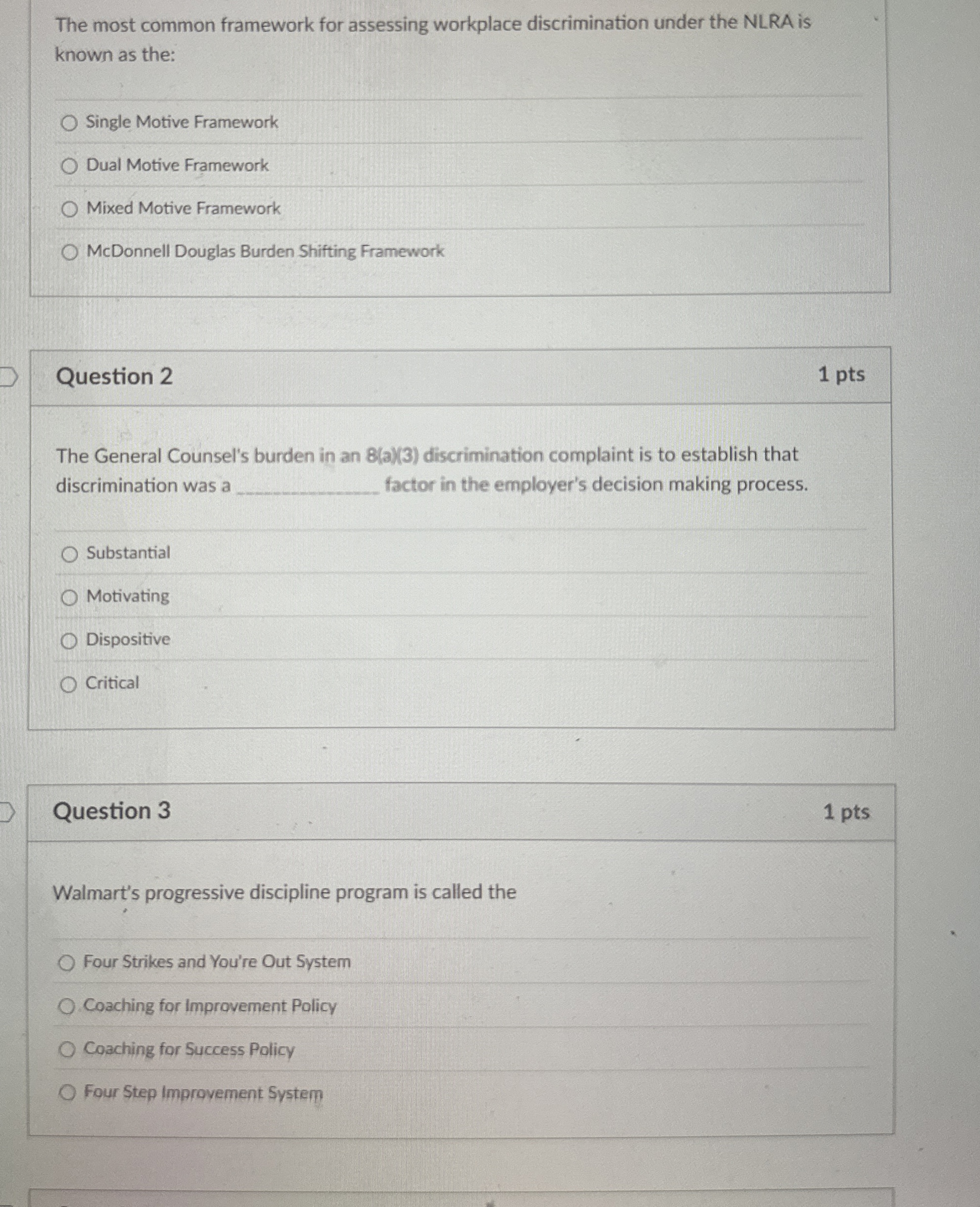  The most common framework for assessing workplace discrimination under the NLRA