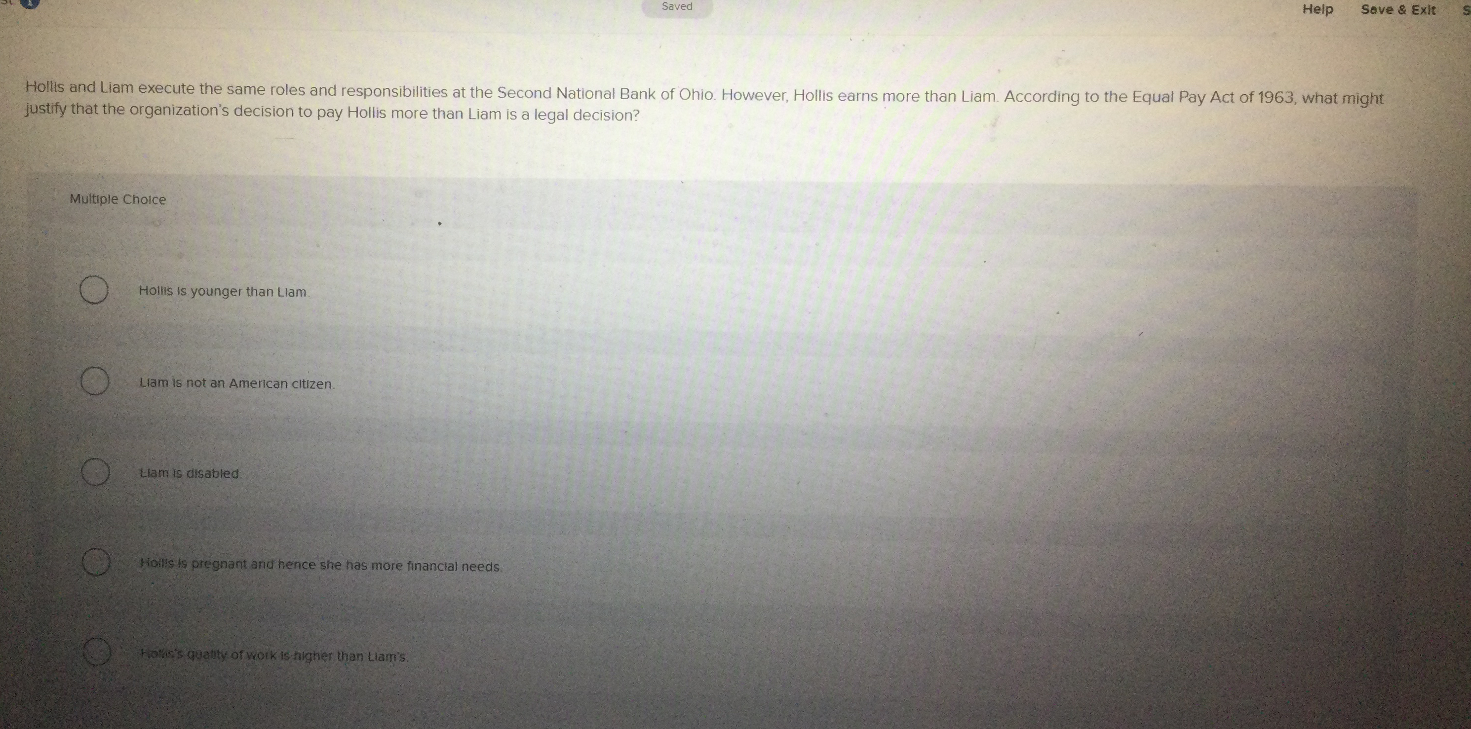  Saved Help Save & Exit Hollis and Liam execute the same