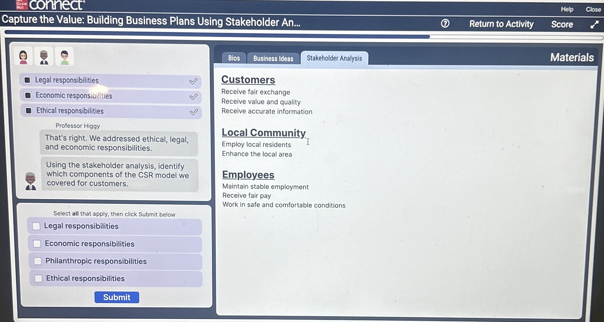  connect Help Close Capture the Value: Building Business Plans Using Stakeholder