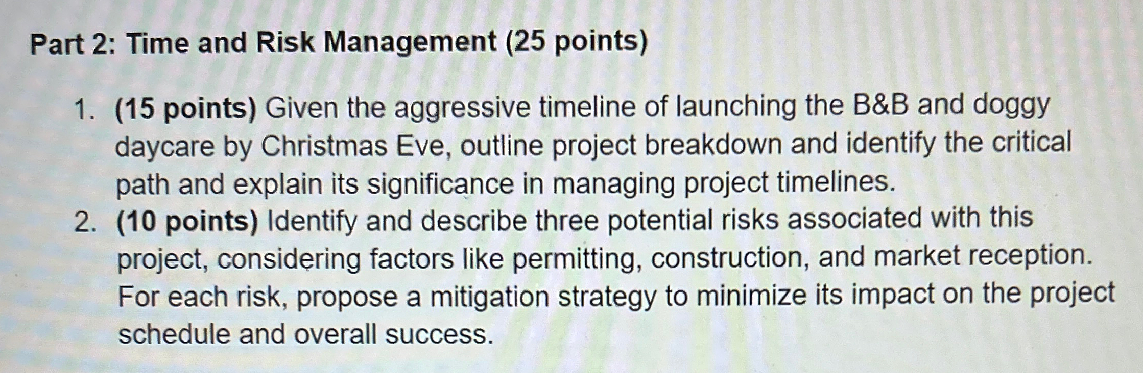  READ THE ENTRIES FIRST PARAGRAPH PLEASE Case Study: B&B Bliss with