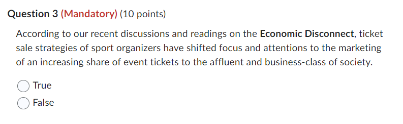  Question 3(Mandatory)(10 points) According to our recent discussions and readings on