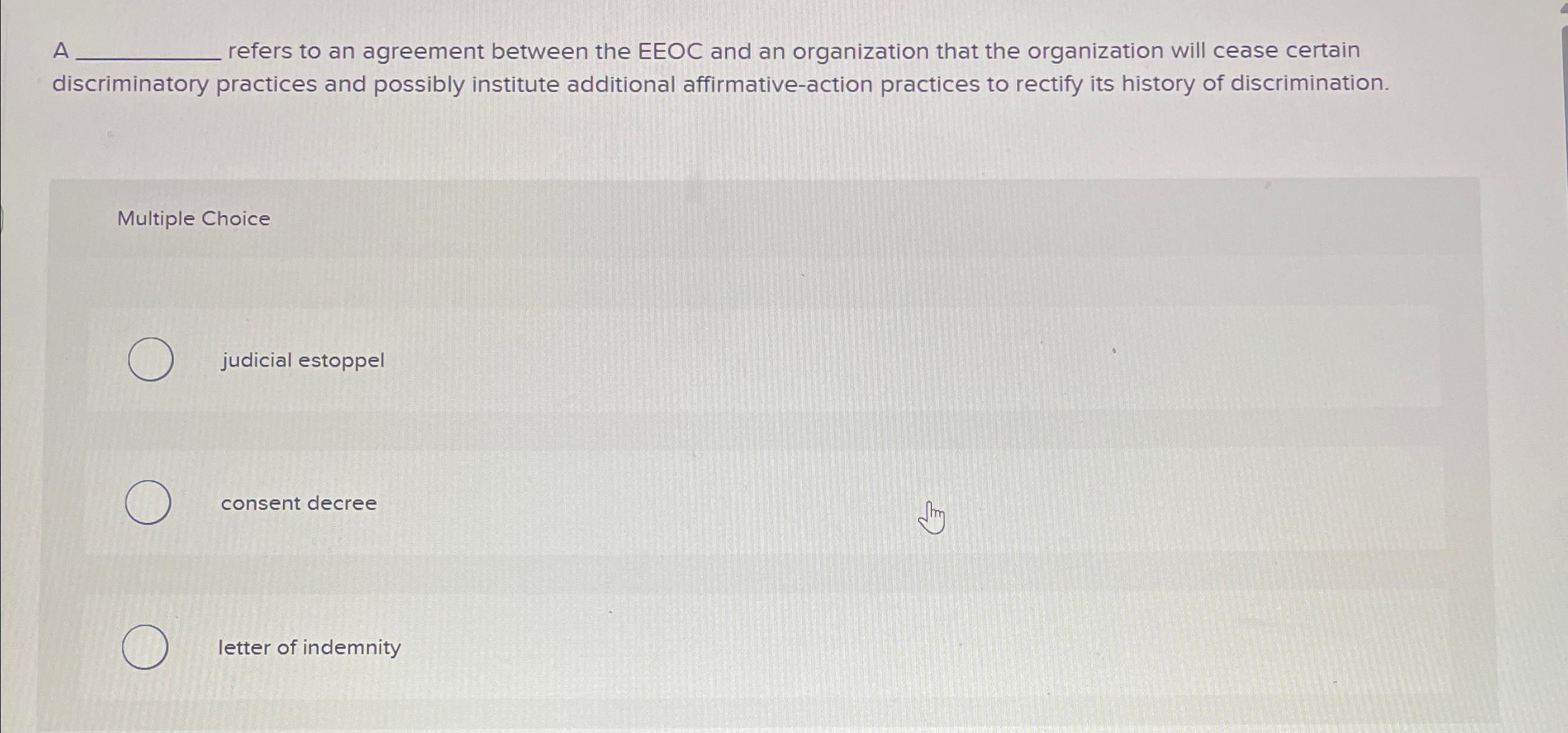  A q, refers to an agreement between the EEOC and an