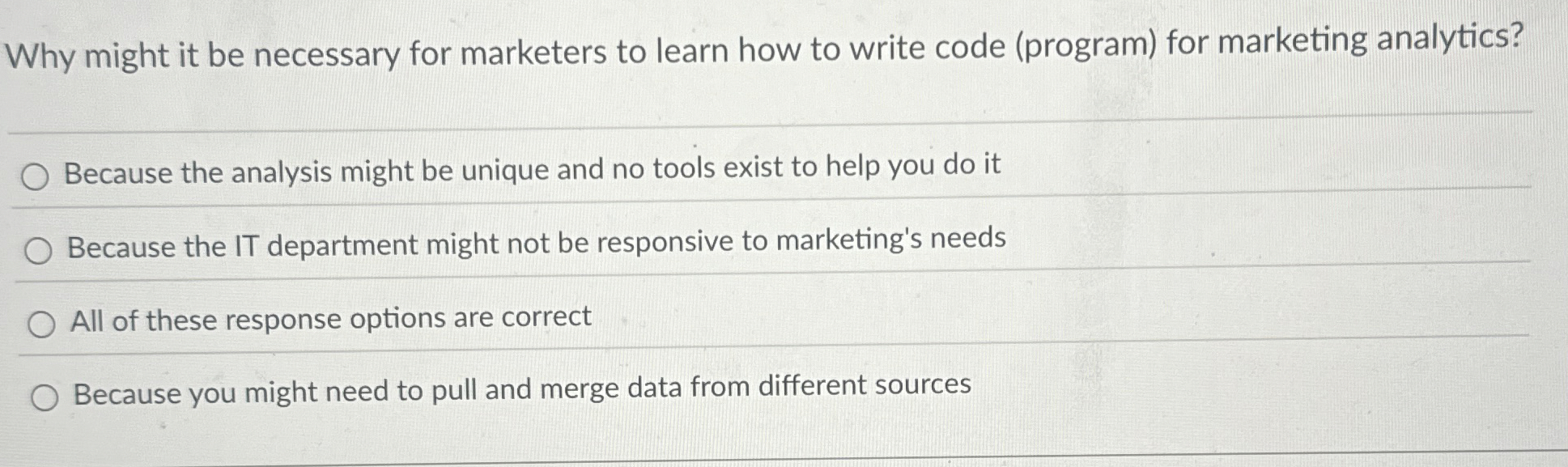  Why might it be necessary for marketers to learn how to