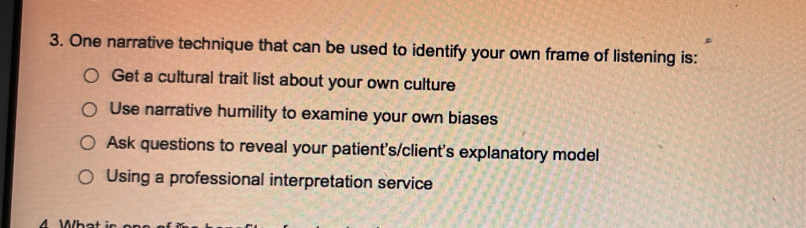  One narrative technique that can be used to identify your own