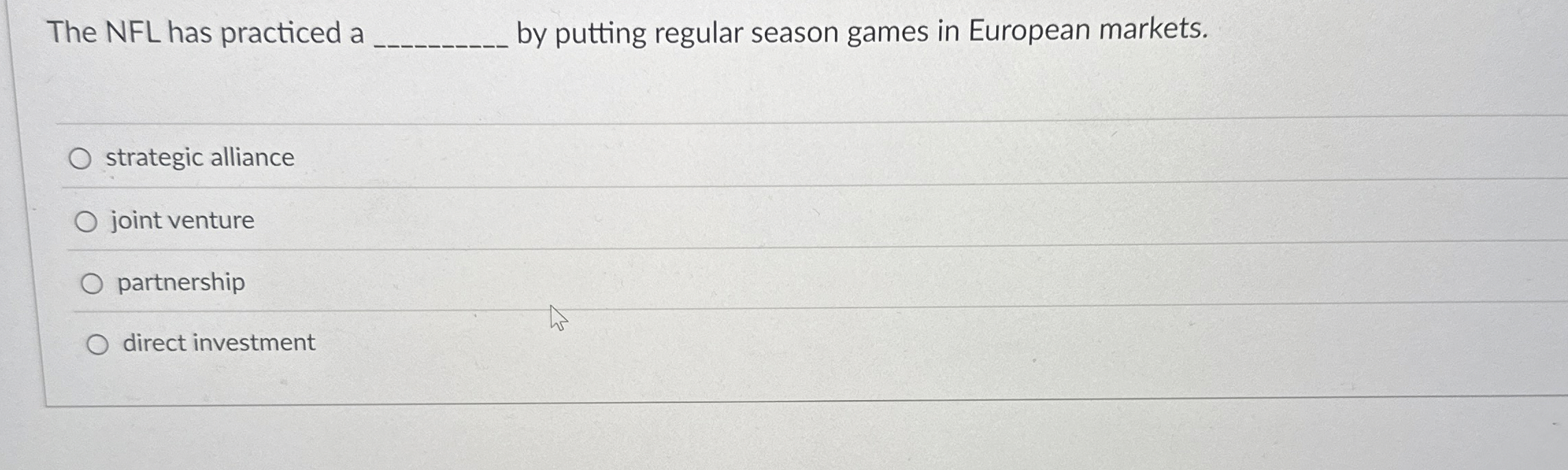  The NFL has practiced a q, by putting regular season games
