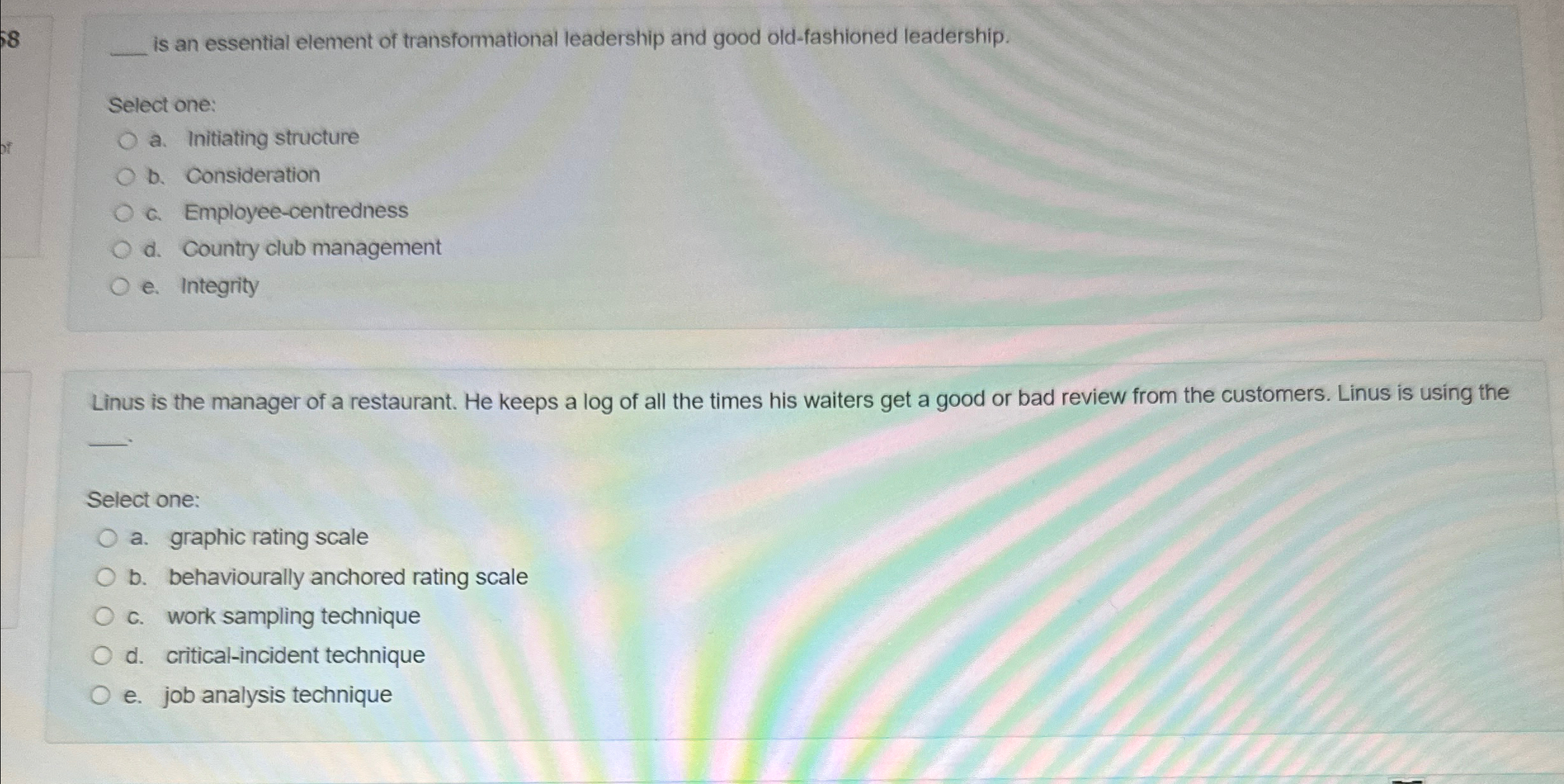  58 q, is an essential element of transformational leadership and good