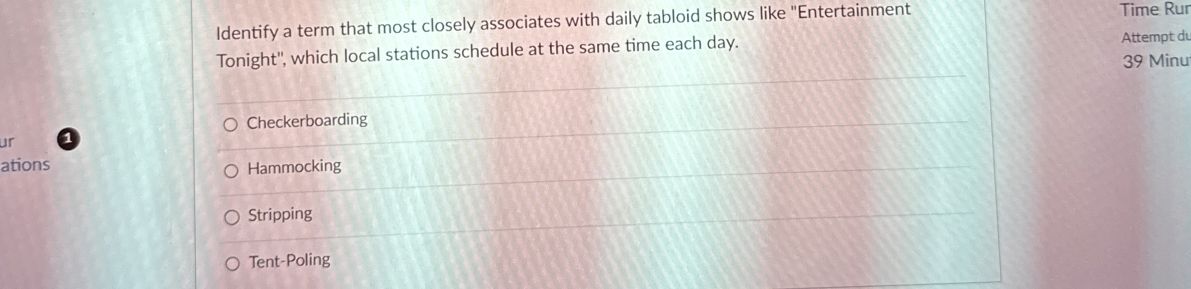  Identify a term that most closely associates with daily tabloid shows