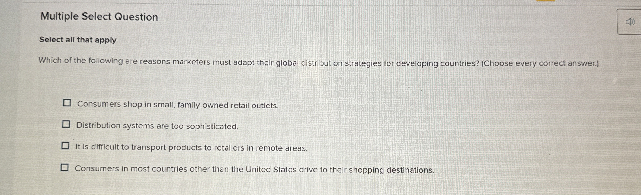  Multiple Select Question Select all that apply Which of the following