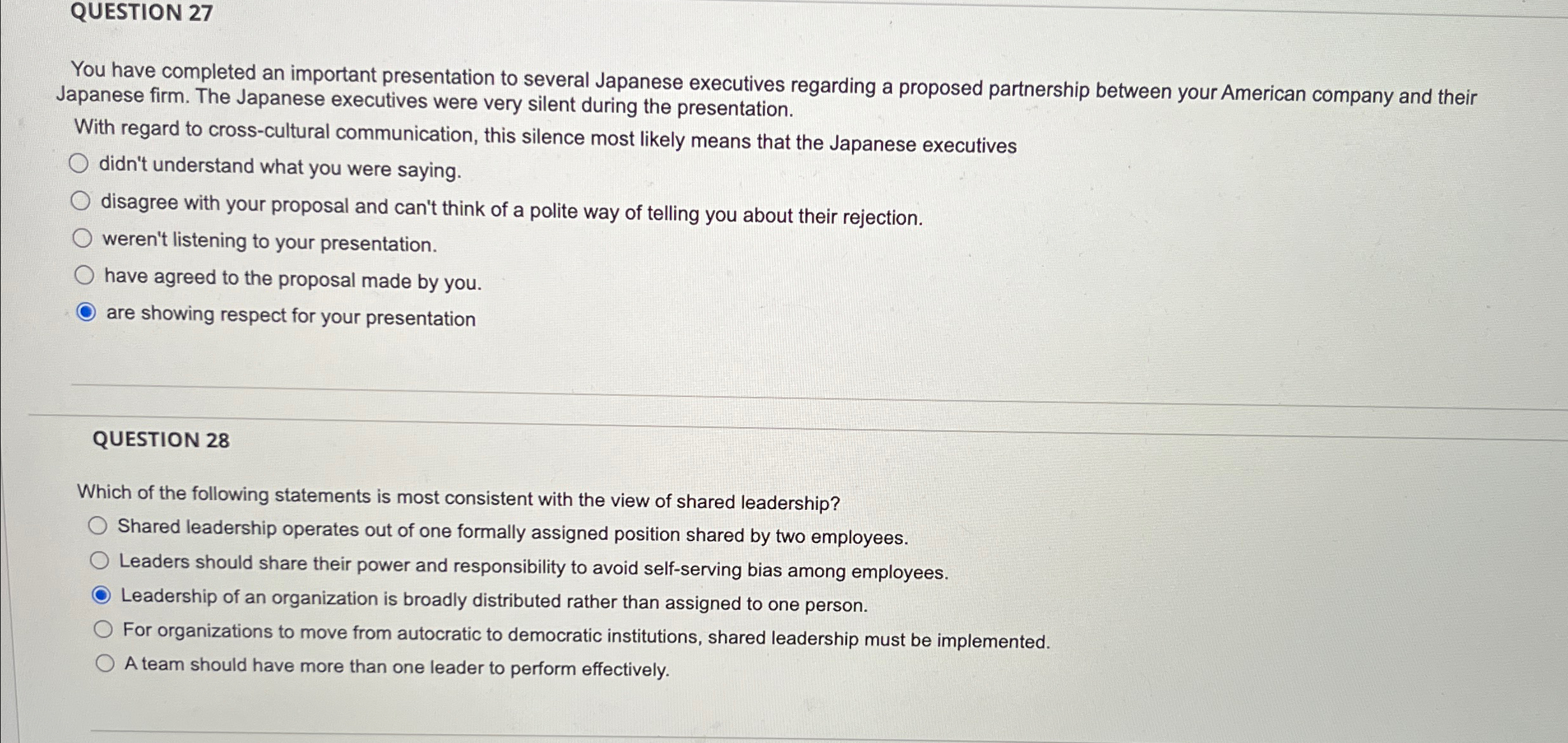  QUESTION 27 You have completed an important presentation to several Japanese