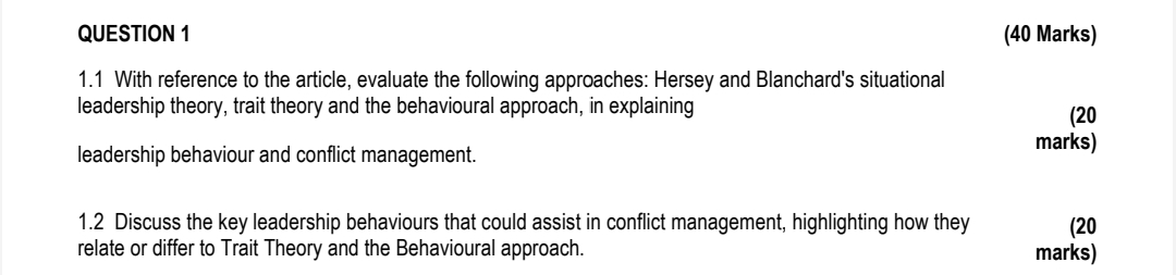  QUESTION 1 (40 Marks) 1.1 With reference to the article, evaluate