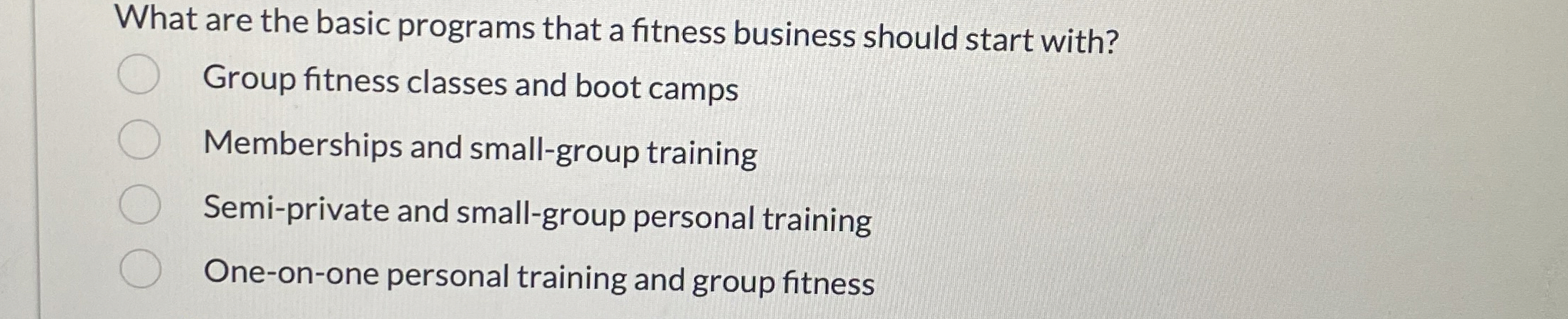  What are the basic programs that a fitness business should start