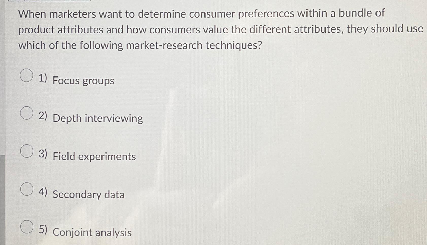  When marketers want to determine consumer preferences within a bundle of