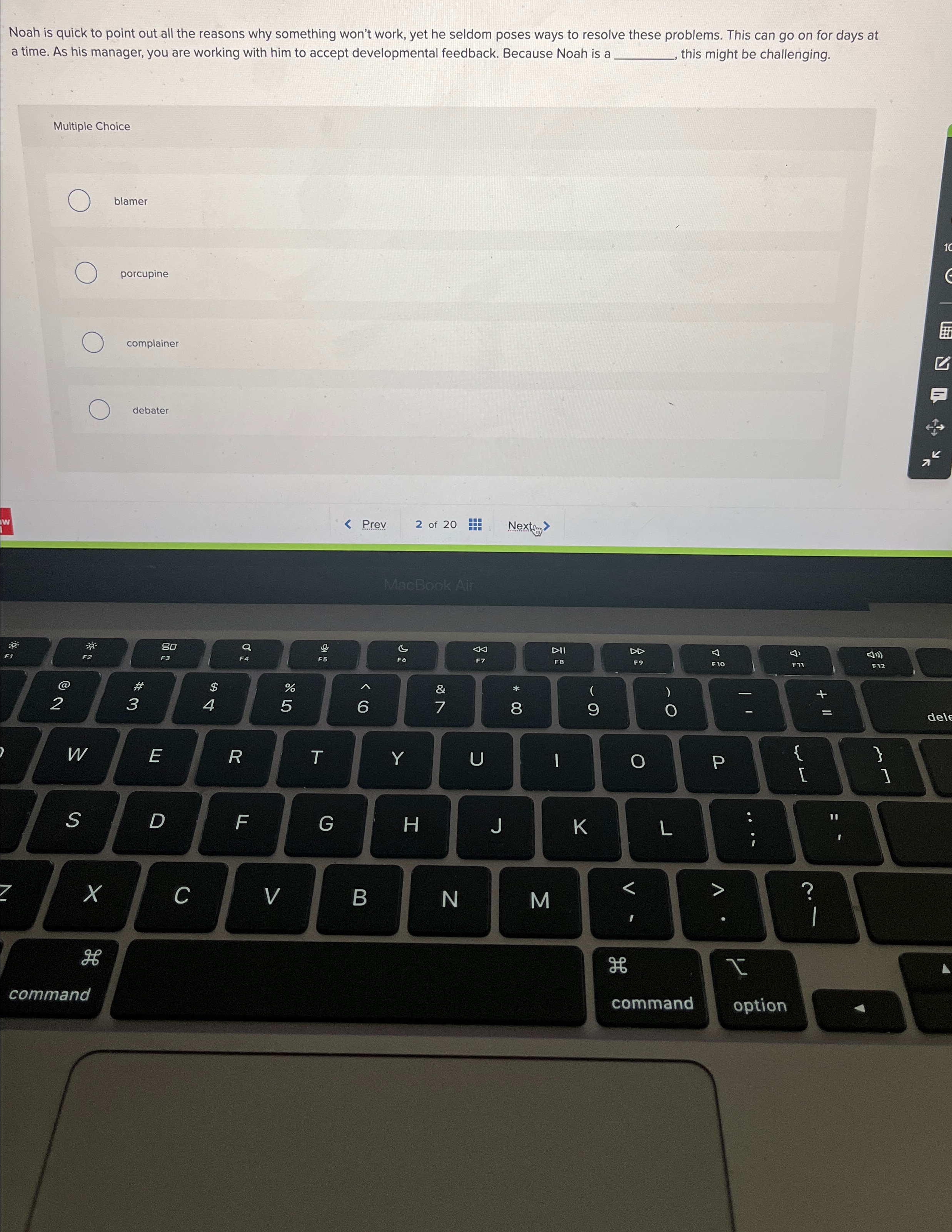  Noah is quick to point out all the reasons why something