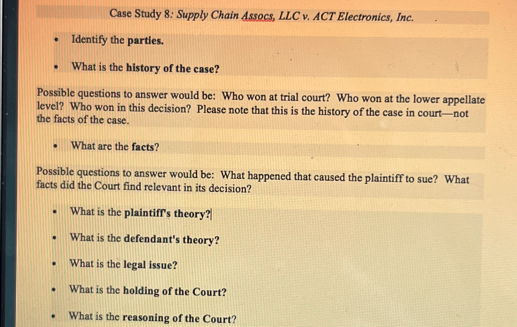  Case Study 8: Supply Chain Assocs, LLC v. ACT Electronics, Inc.