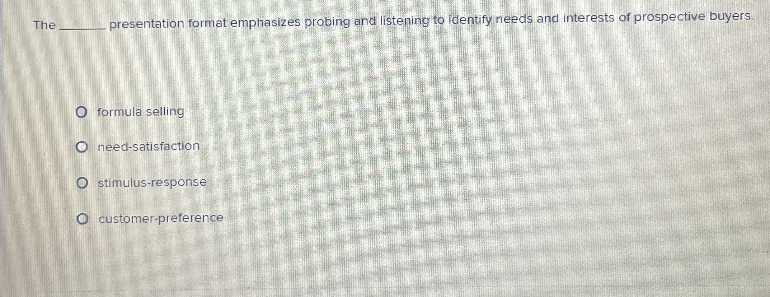  The presentation format emphasizes probing and listening to identify needs and