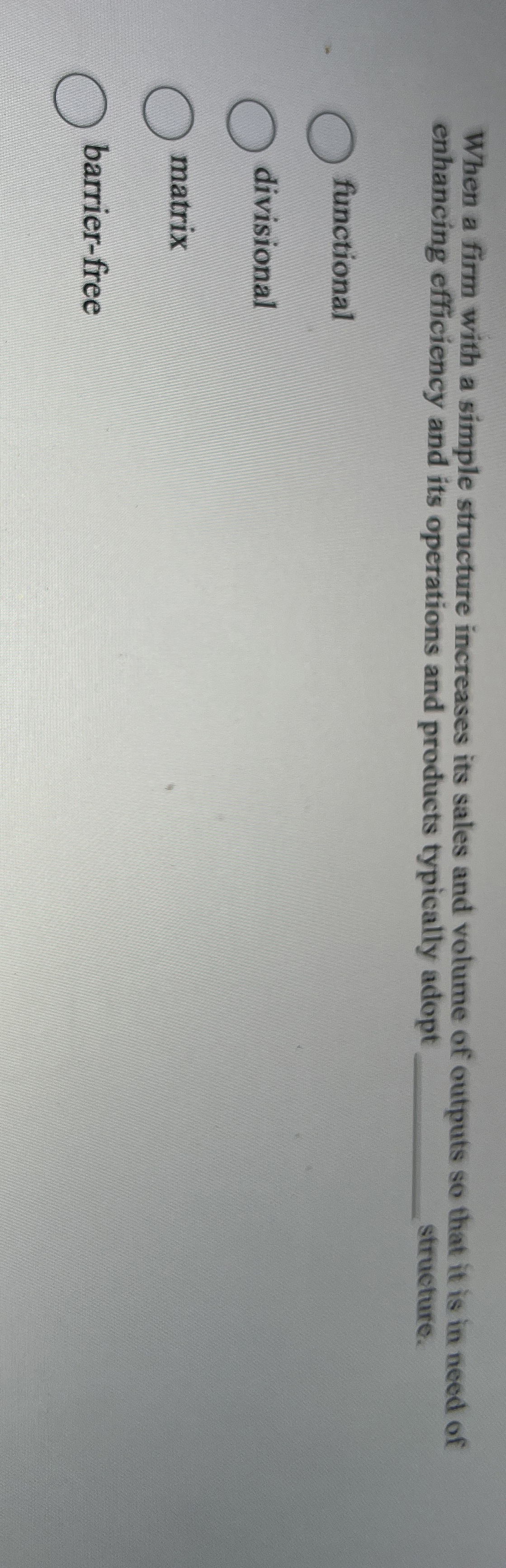  When a firm with a simple structure increases its sales and