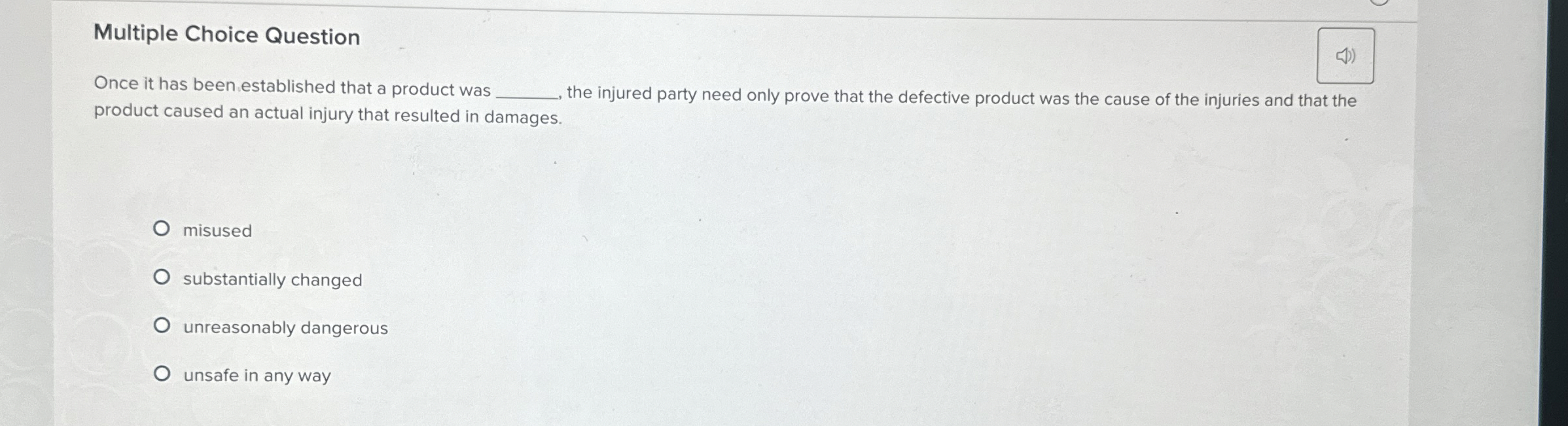  Multiple Choice Question Once it has been established that a product