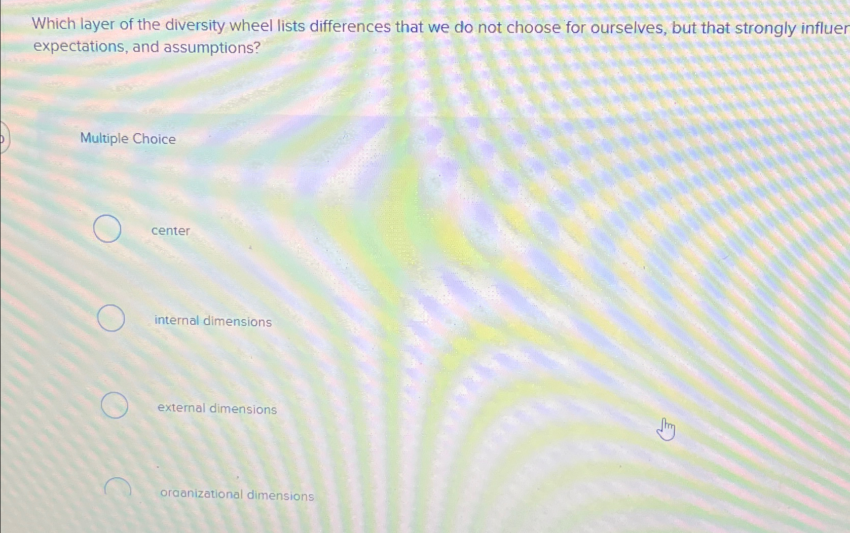  Which layer of the diversity wheel lists differences that we do