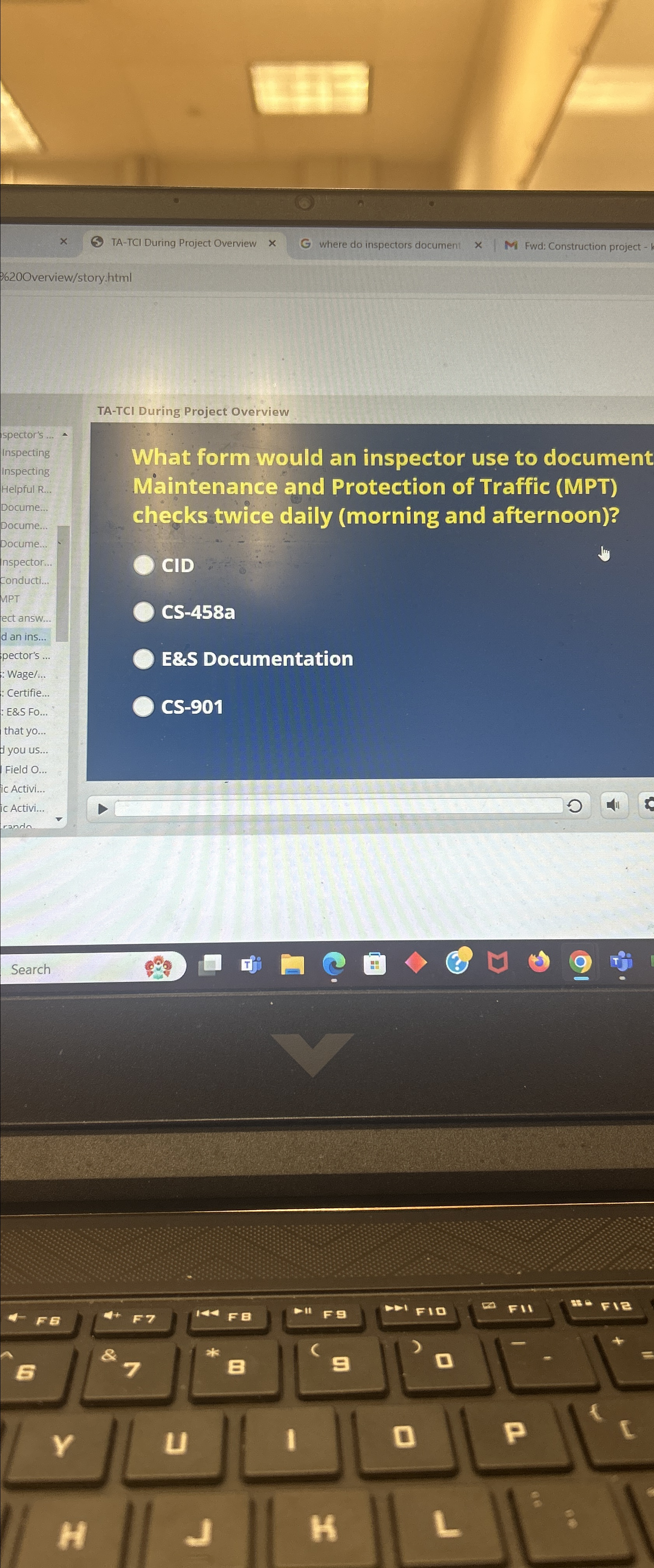  TA-TCI During Project Overview ispector's Inspecting Inspecting Helpful R. Docume... Docume.