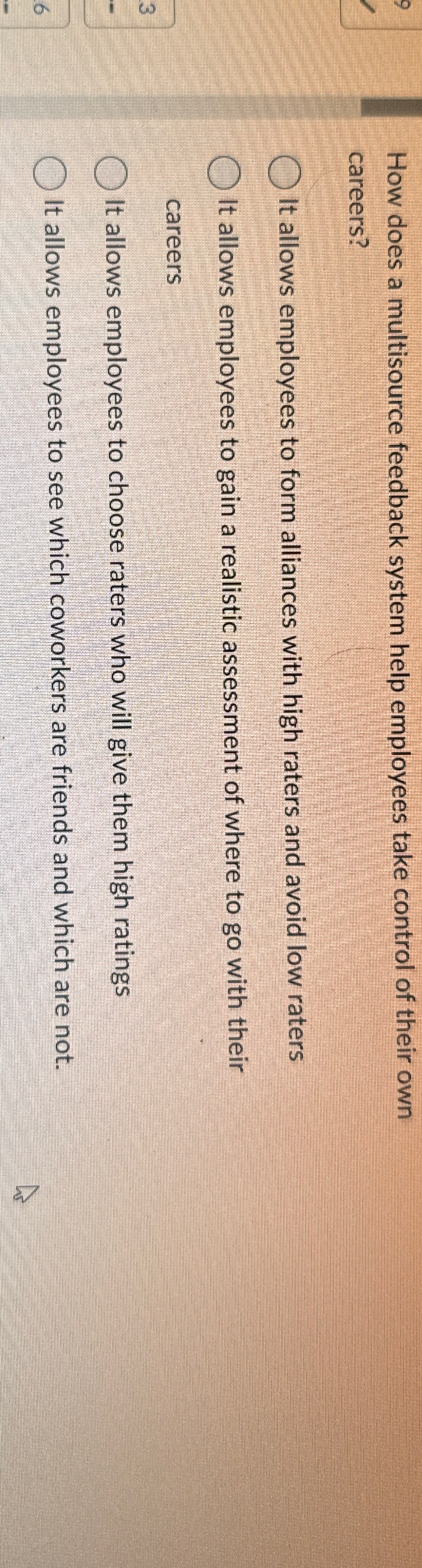  How does a multisource feedback system help employees take control of