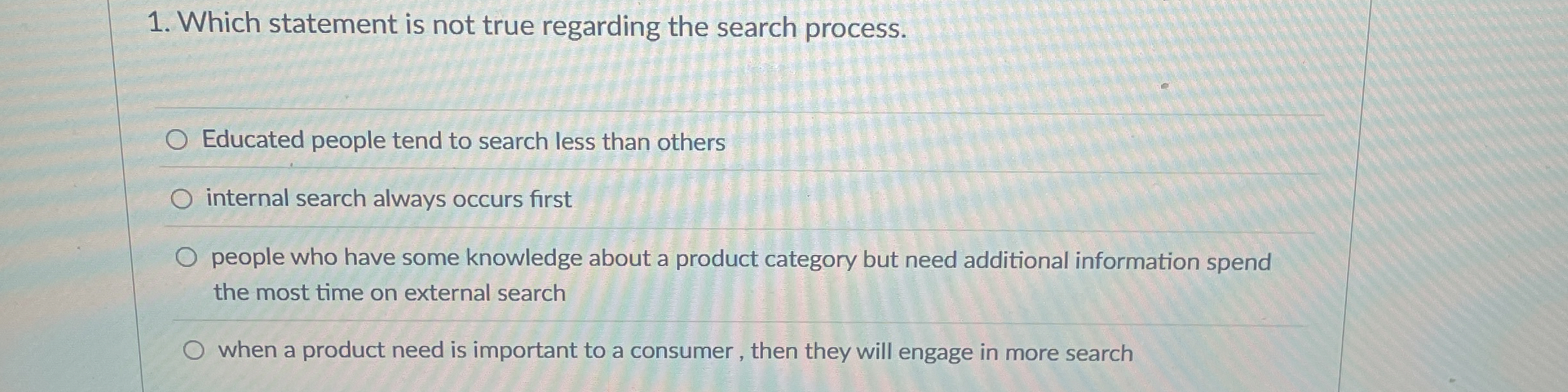  Which statement is not true regarding the search process. Educated people