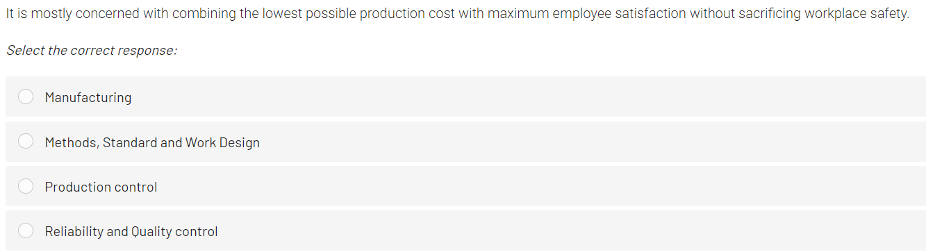  It is mostly concerned with combining the lowest possible production cost
