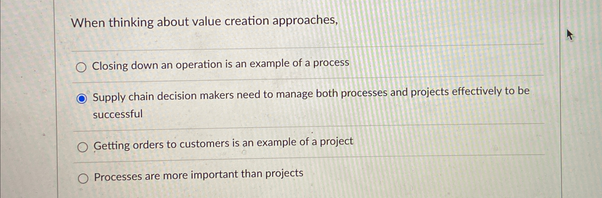  When thinking about value creation approaches, Closing down an operation is