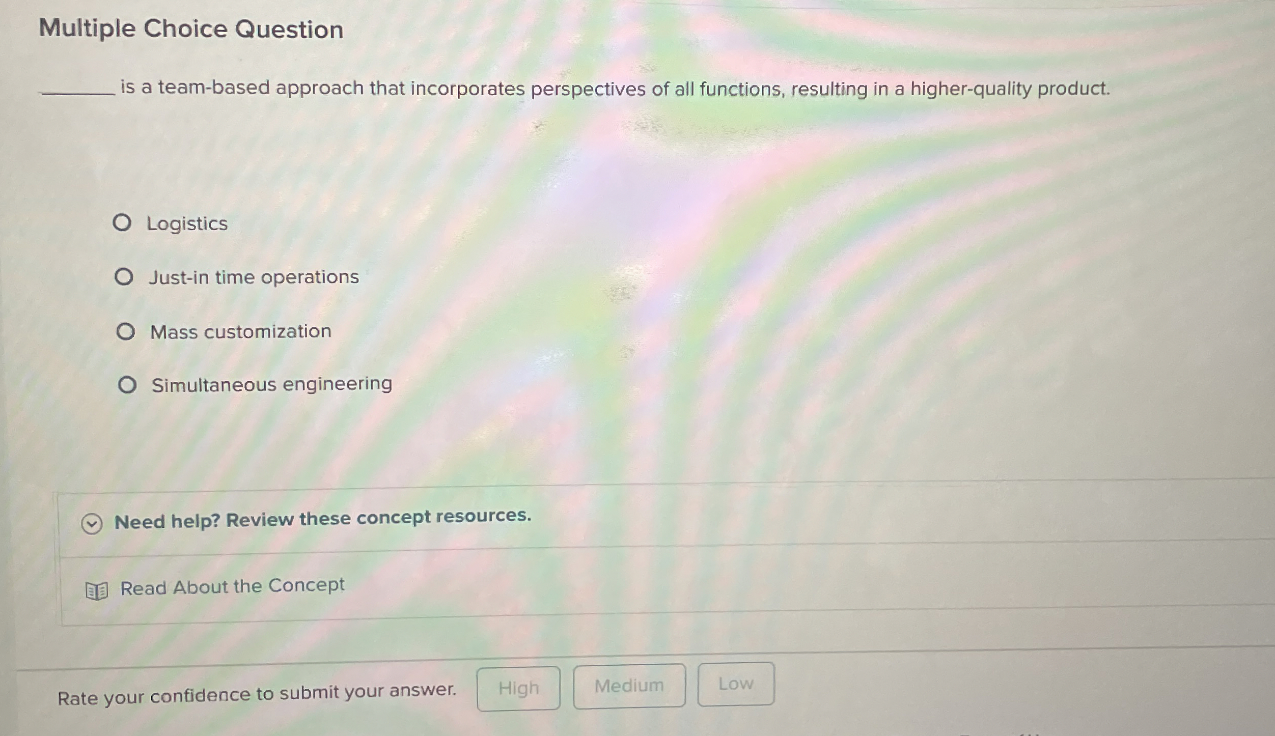  Multiple Choice Question is a team-based approach that incorporates perspectives of