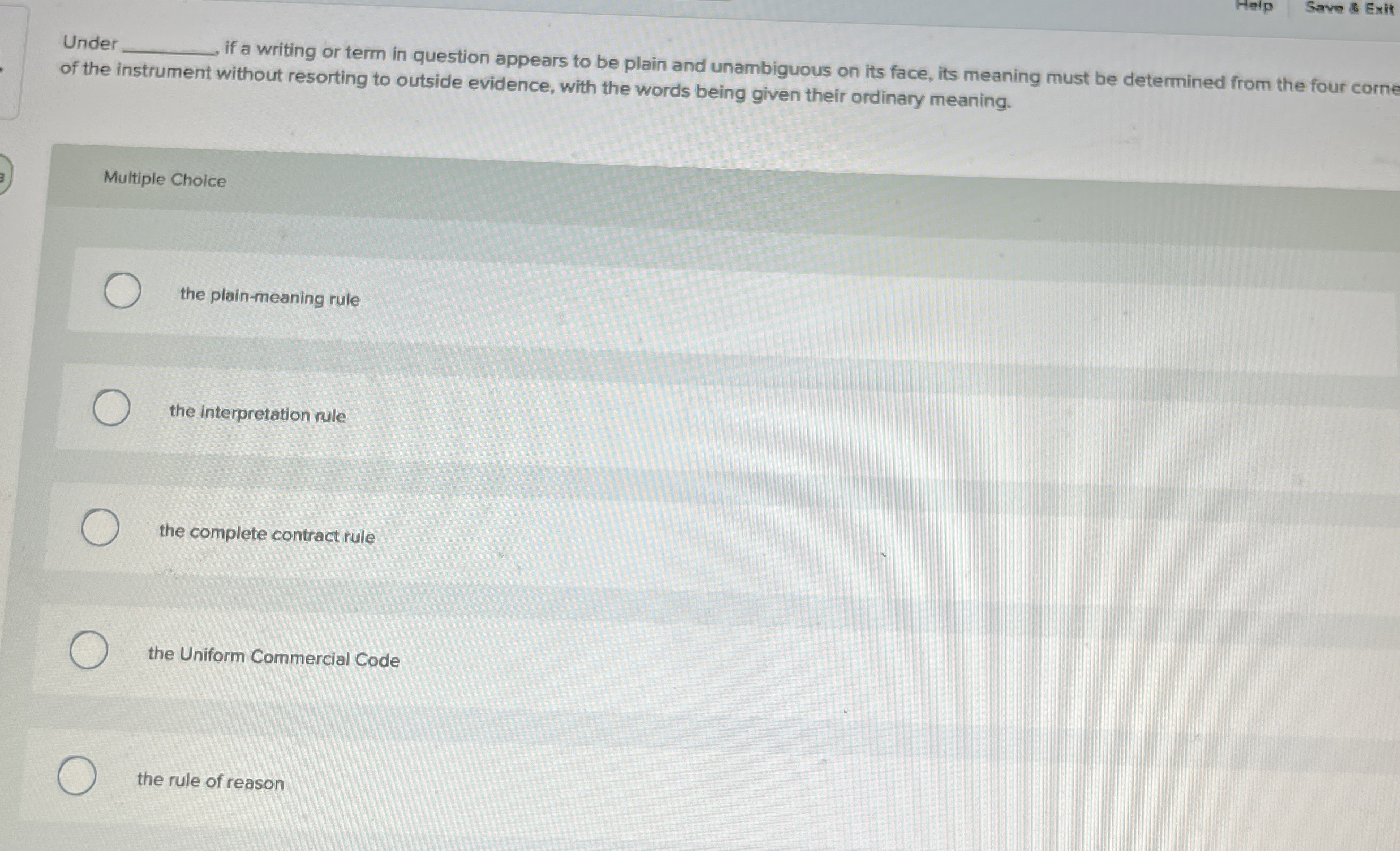 Under if a writing or term in question appears to be